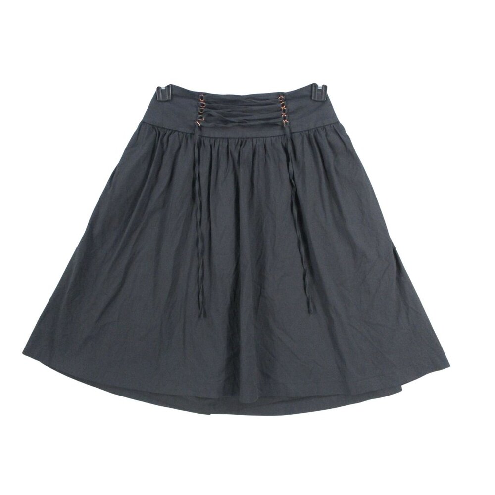 Express Black A-Line Skirt With Lace-Up Detail & Side Pockets Size‎ 4 steampunk